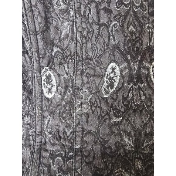 Tripp NYC Corset Top Small Black Gray Sugar Skull Lace-Up Goth Emo Y2K - Picture 8 of 11
